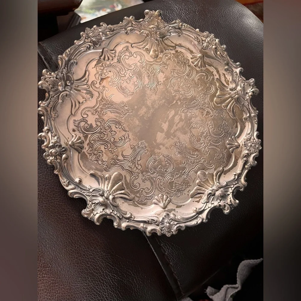 Silverplate Salver by Corbell & Co round tray